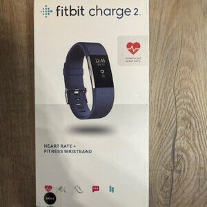 NEW Fitbit Charge 2 w/ Heart Rate & Fitness Wristband.  Navy Blue Size Small